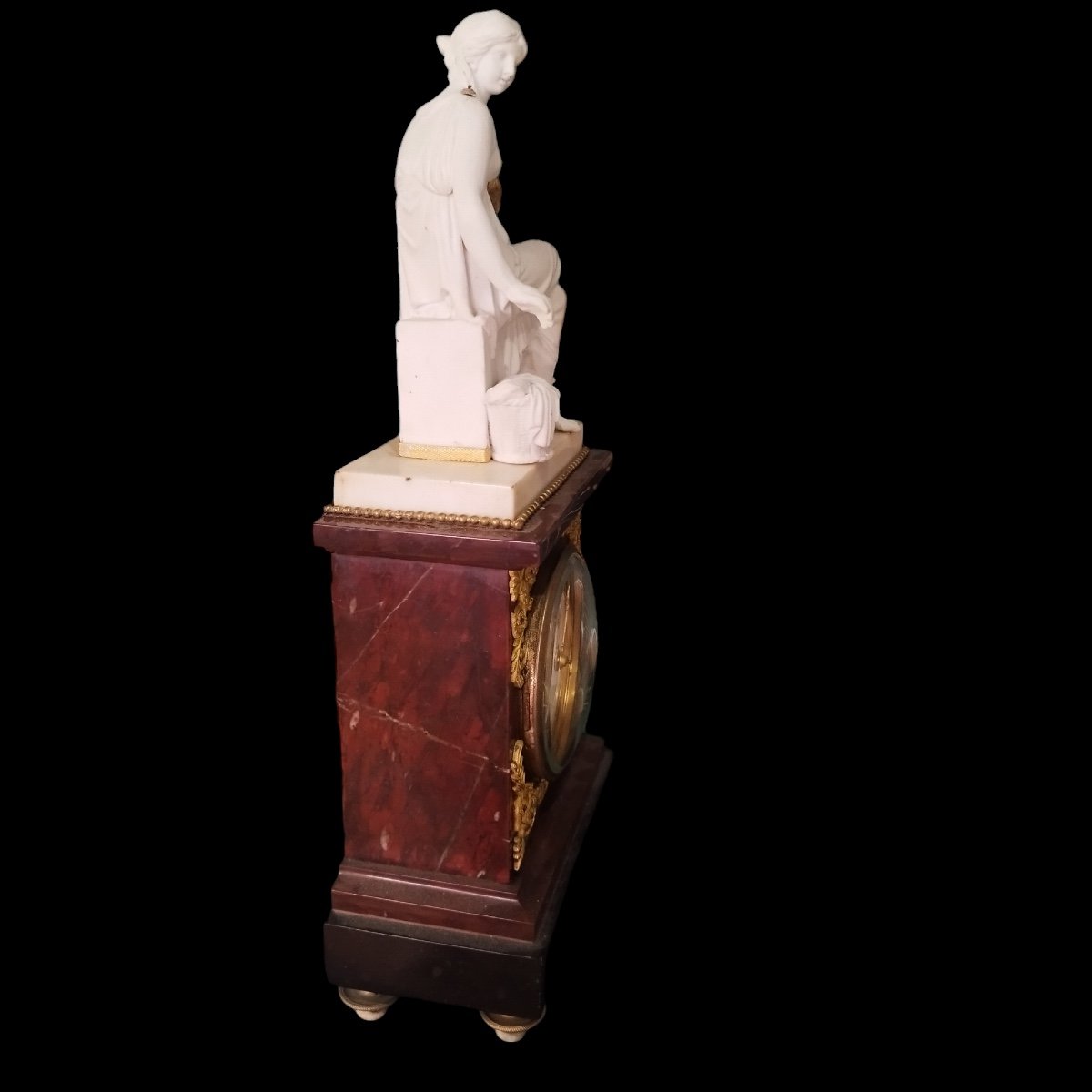 Empire Period Biscuit And Griotte Marble Clock-photo-1