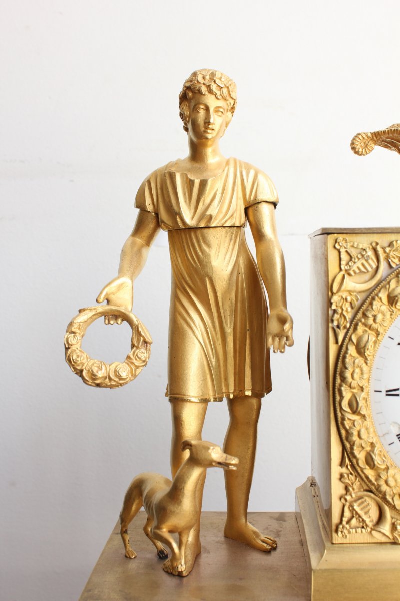  Restoration Era Gilt Bronze Clock-photo-2