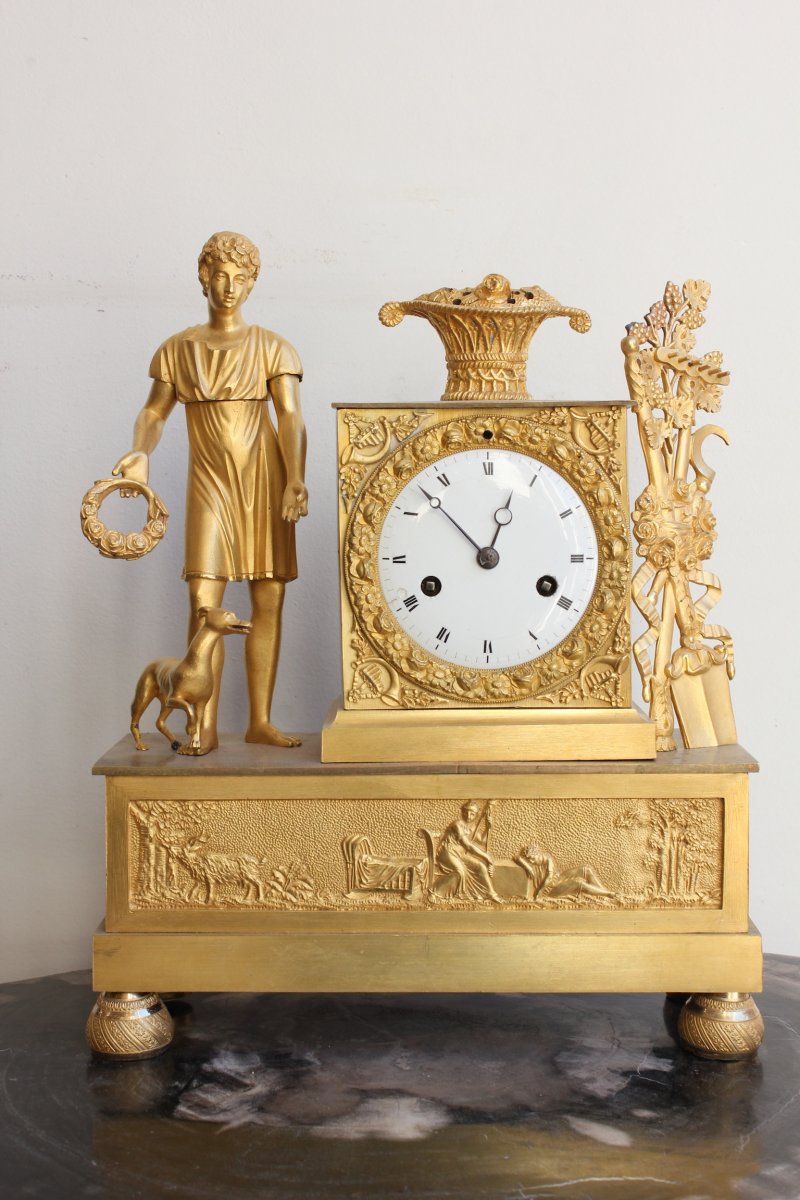  Restoration Era Gilt Bronze Clock