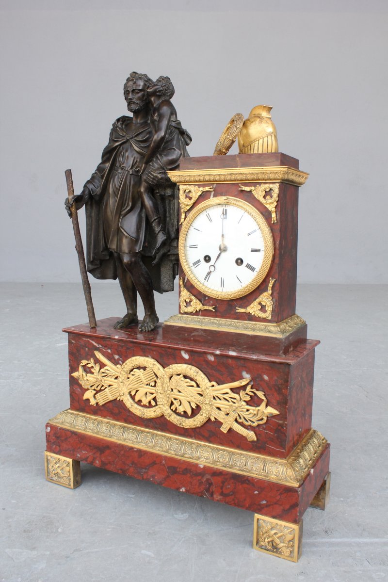 19th Century Clock Representing A Roman Soldier-photo-3