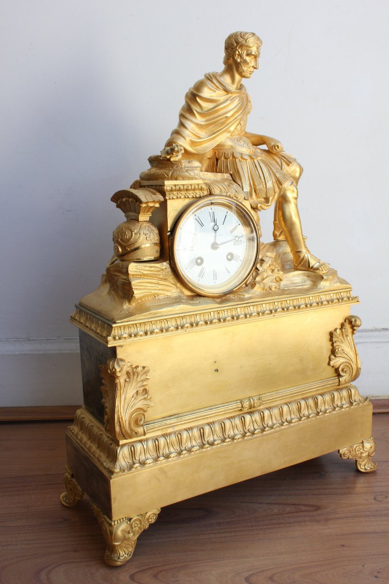 19th C. Clock Representing A Roman General -photo-2