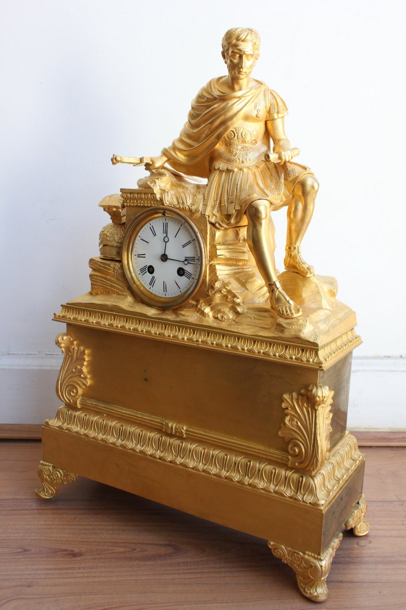 19th C. Clock Representing A Roman General -photo-3