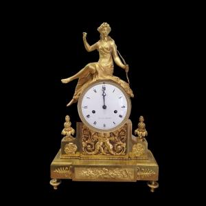 Mantel Clock With Theme Of Diana, From Estate Paul Maurice