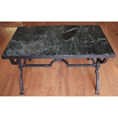 A Gilbert Poillerat Wrought Iron Coffee Table Circa 1940