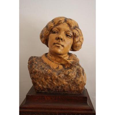 Bust Of Sarah Bernhardt By Auguste Carli (1868 - 1930)