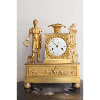  Restoration Era Gilt Bronze Clock