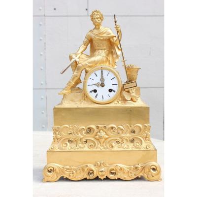 19th Century Caesar Gilt Bronze Clock
