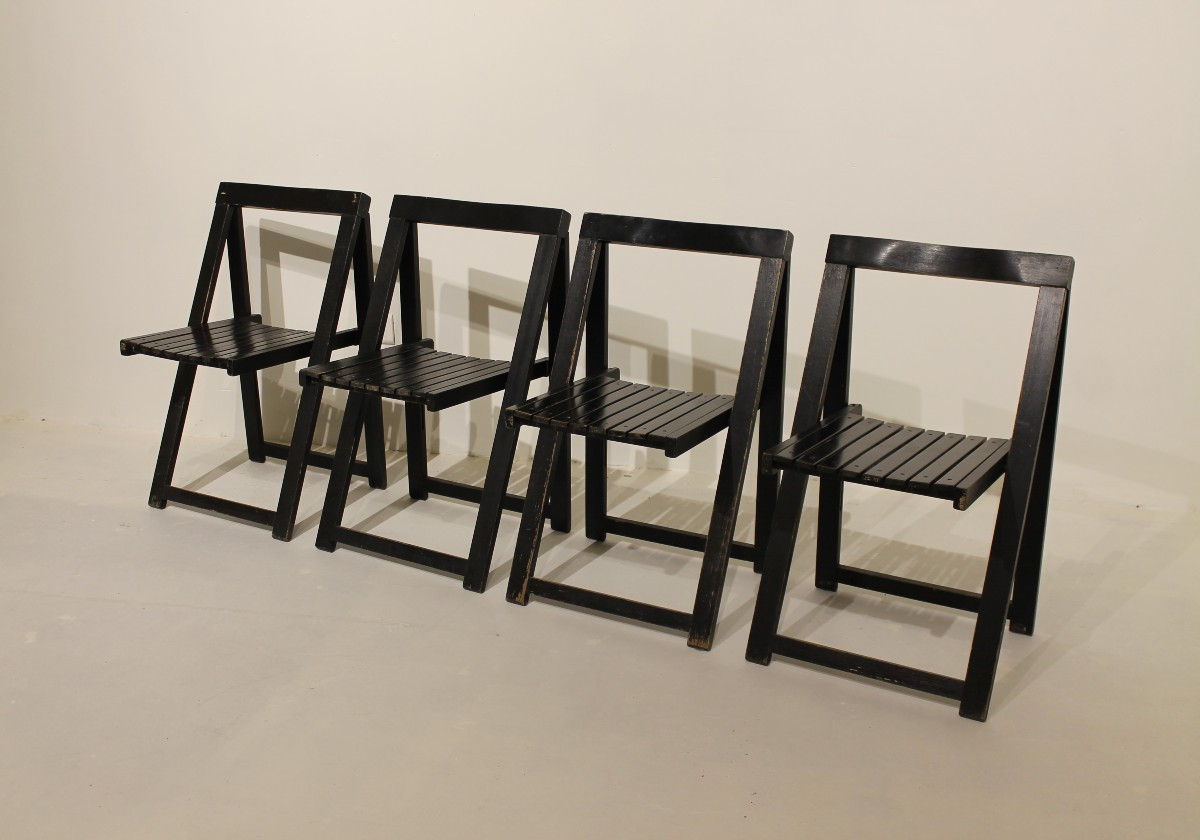 4 Wooden Folding Chairs - Aldo Jacober