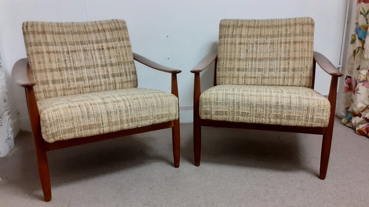  Pair Of Scandinavian Armchairs-photo-7