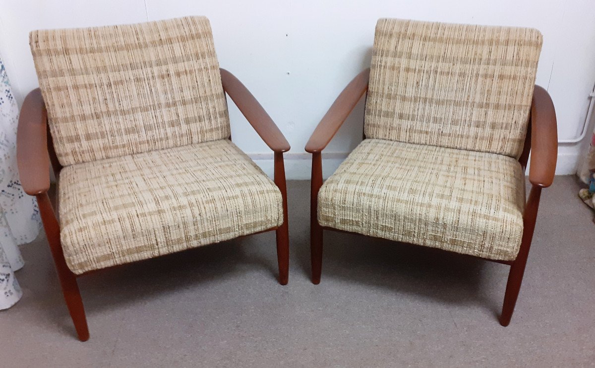  Pair Of Scandinavian Armchairs