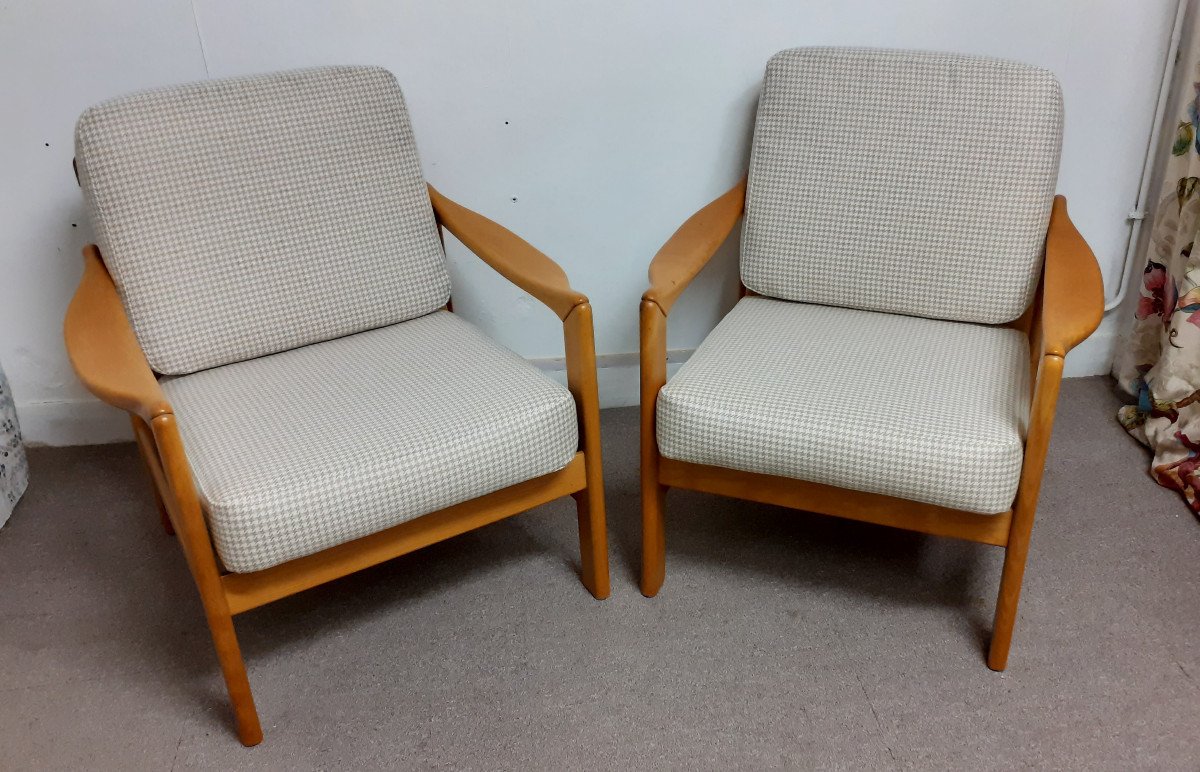  Pair Of Scandinavian Armchairs