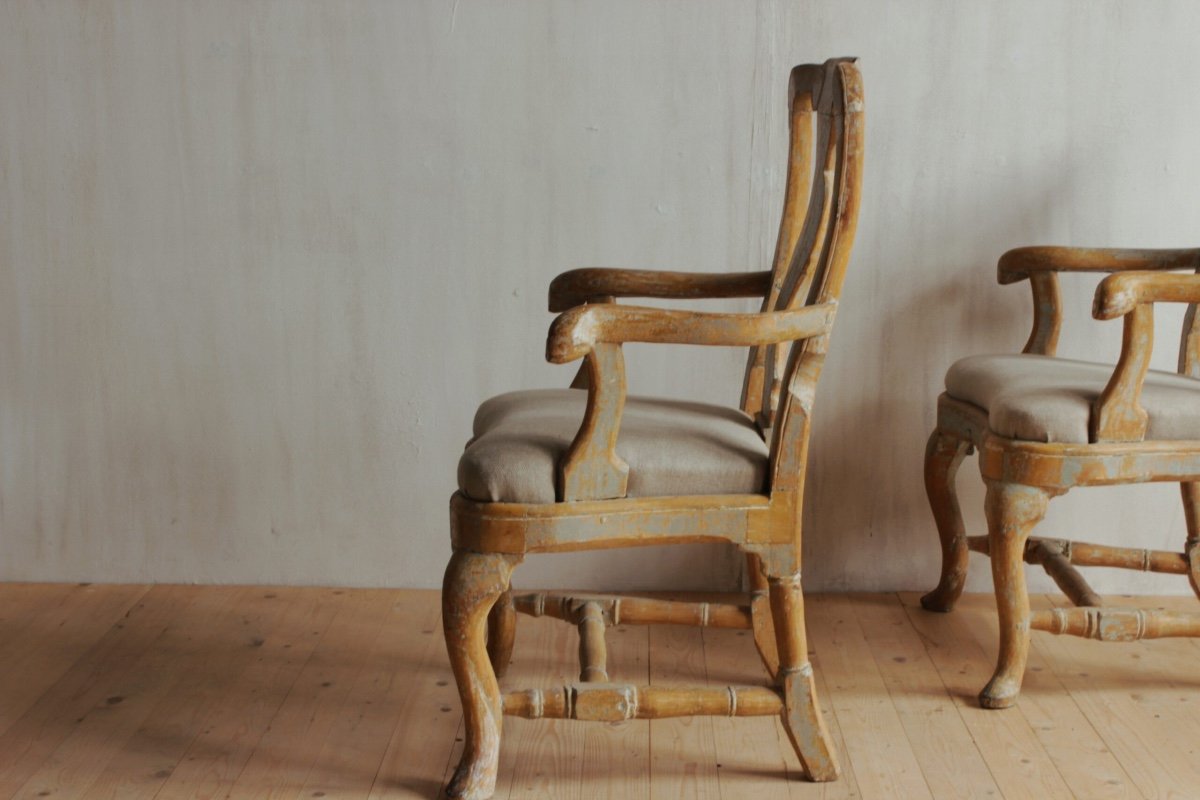 Pair Of Rococo Period Armchairs -photo-1