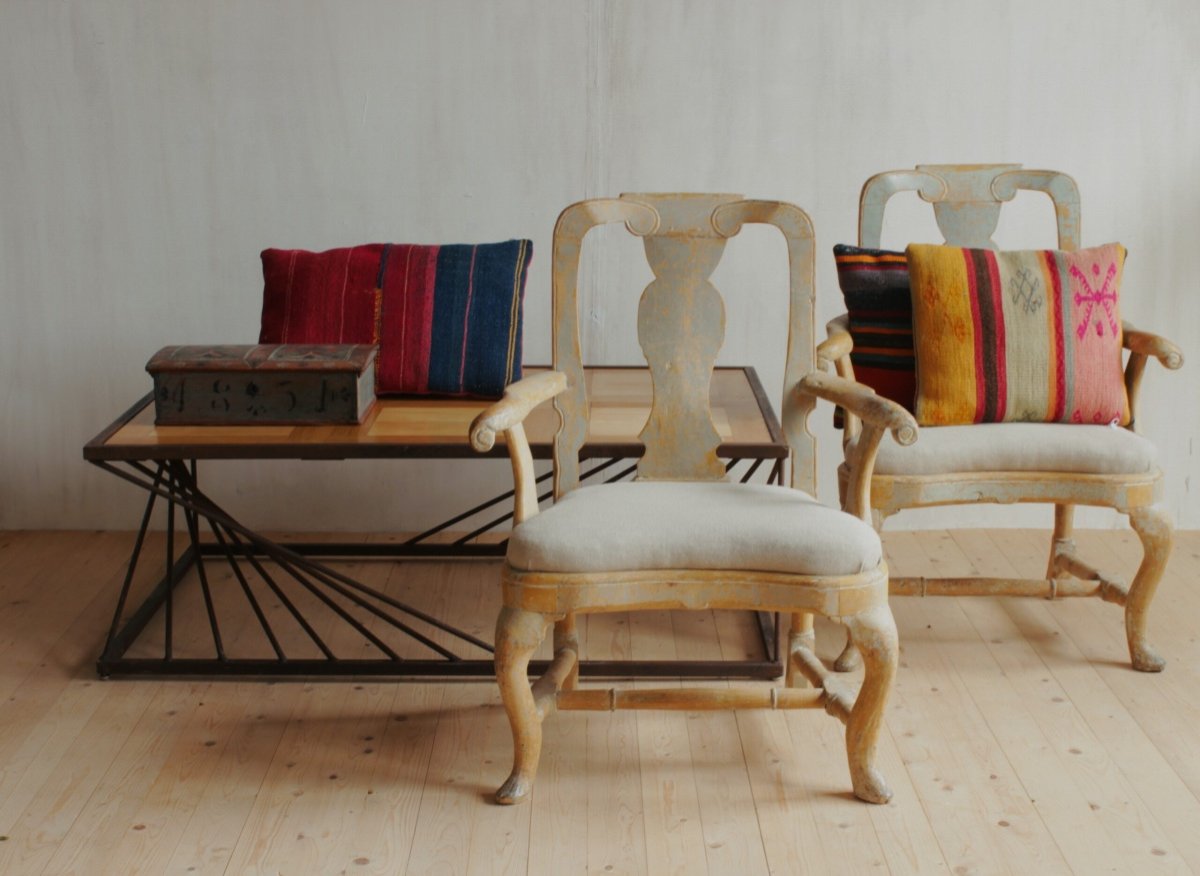 Pair Of Rococo Period Armchairs 