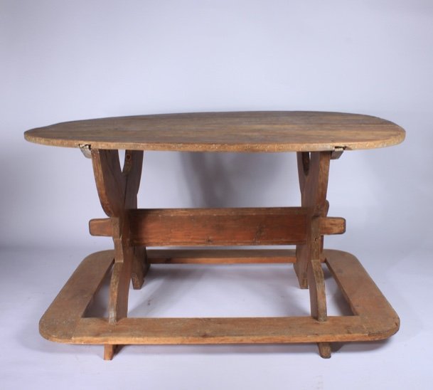 Rare Swedish Bistro Table 19th Century, Original Painting-photo-4