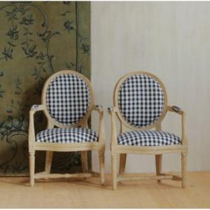 Pair Of Gustavian Period Armchairs, Sweden 