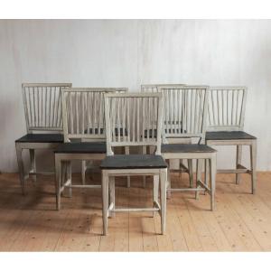 Set Of 7 Gustavian Chairs