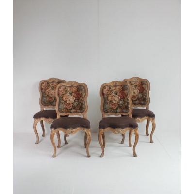 Series Of 4 Period Rococo Chairs
