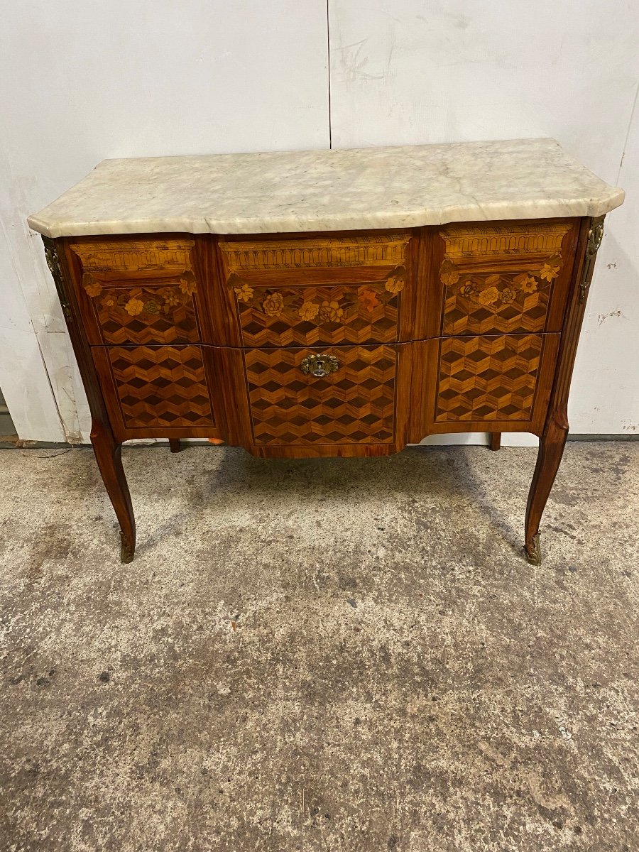 COMMODE  SAUTEUSE D' EPOQUE LOUIS XVI  