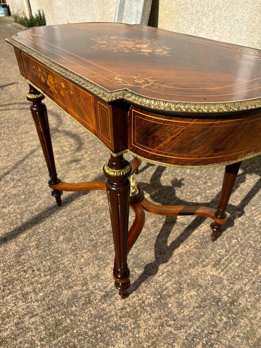 Table De Milieu Marquetée époque Xlx Siècle -photo-1