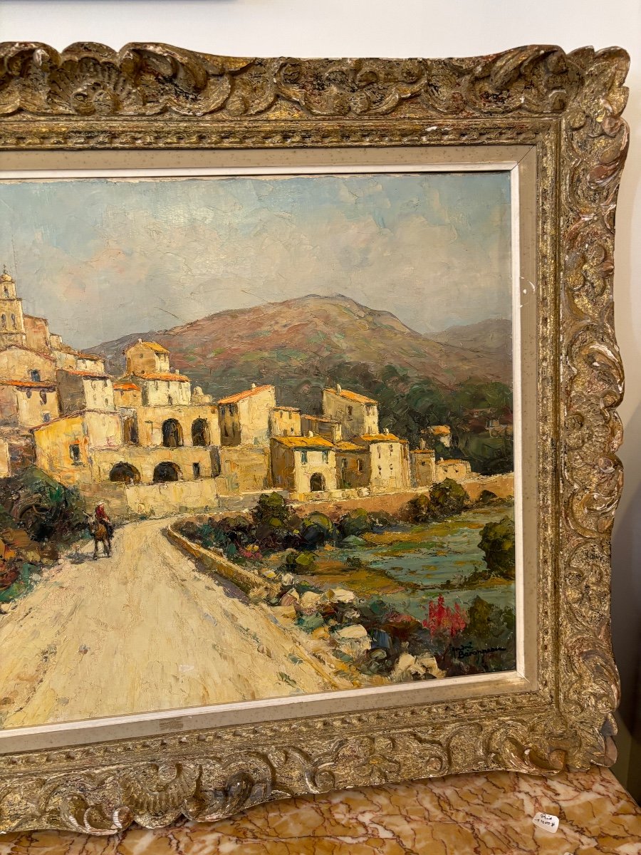 Peinture Huile Sur Toile  Village Corbara Corse (1886 -1973)-photo-4