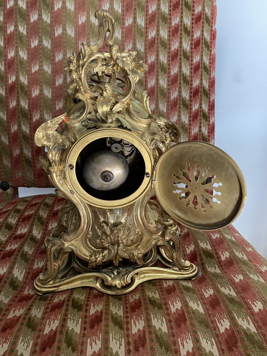 Petite Pendule En Bronze Louis XV ÉPOQUE NAPOLEON III-photo-4