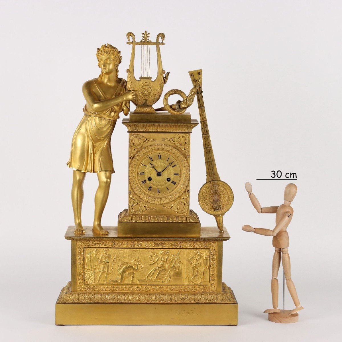 Table Clock Gilded Bronze France XIX Century-photo-2