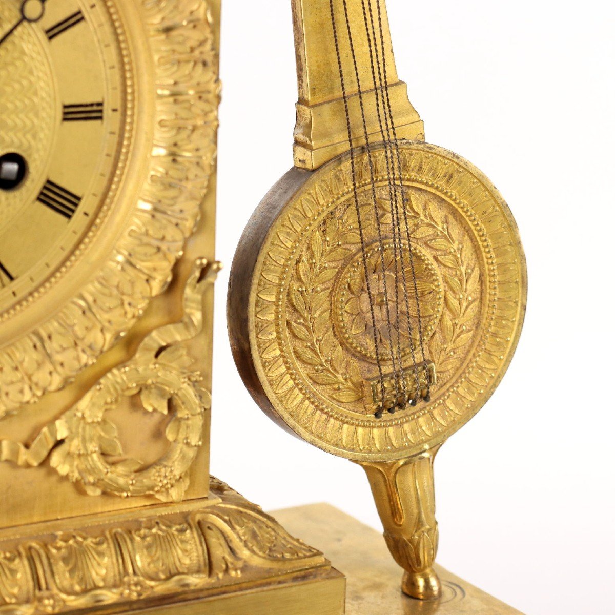 Table Clock Gilded Bronze France XIX Century-photo-3