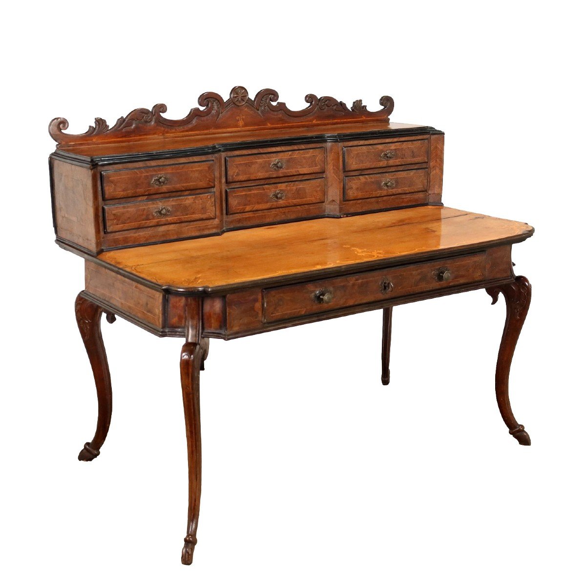 Bureau Baroque Ancien Lombardie Du XVIIIe Siècle