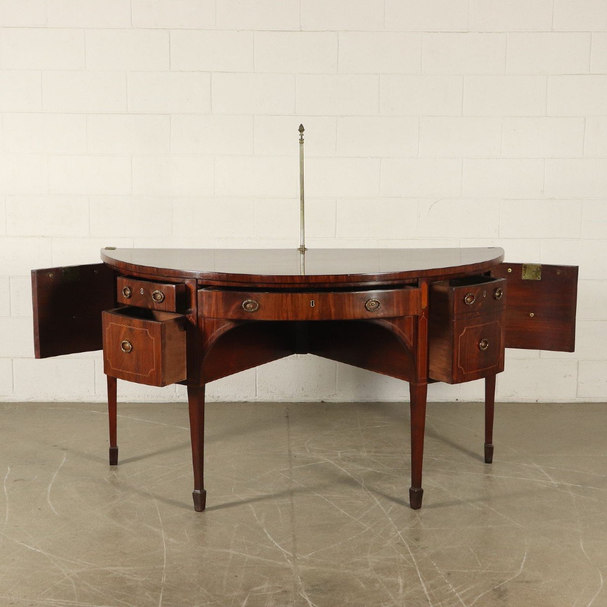 English George III Sideboard Mahogany Maple Ebony Bro Brass About 1790-photo-3