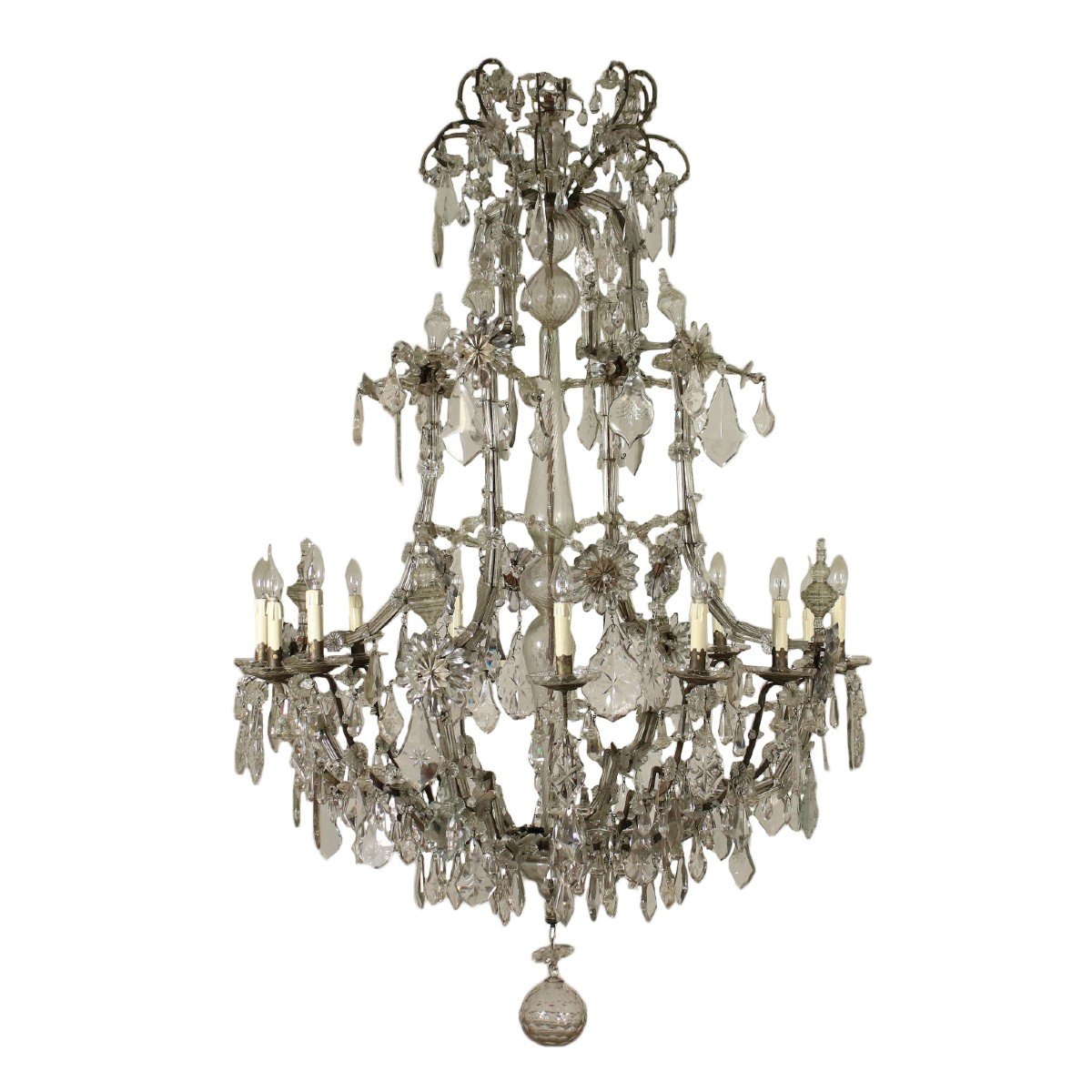 Chandelier Maria Theresa Iron Bronze Glass Italy Late 18th Century