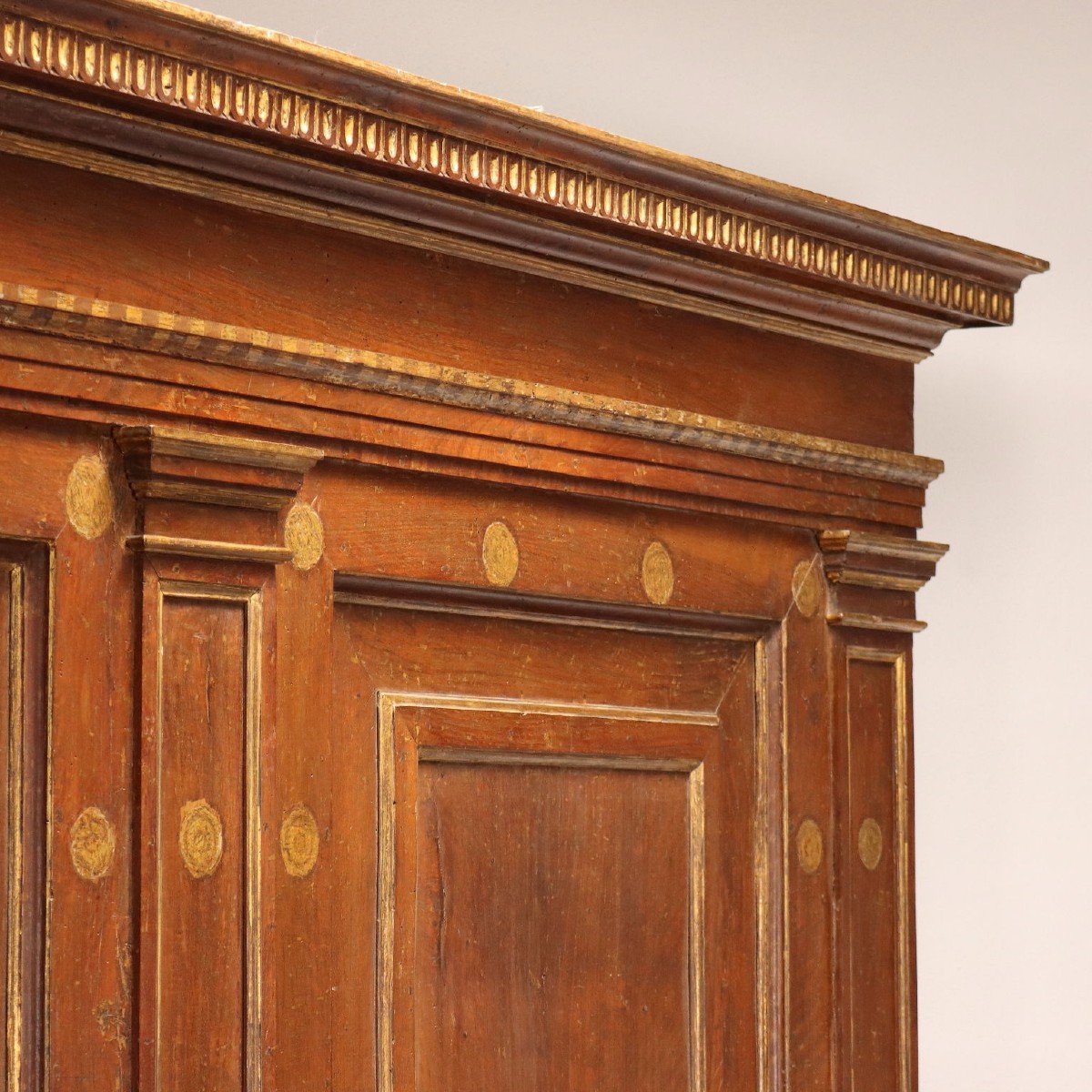 Ancient Cupboard With étagère Walnut Italy XVII Century-photo-1