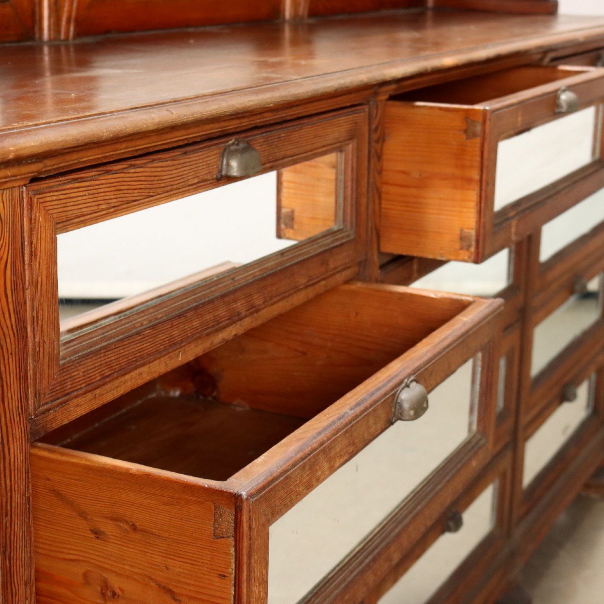 Antique Shop Counter With Drawers Larch Italy XX Century-photo-3