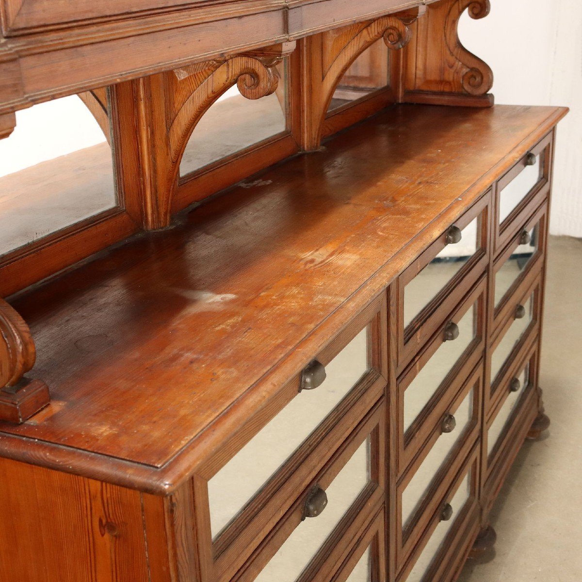 Antique Shop Counter With Drawers Larch Italy XX Century-photo-5