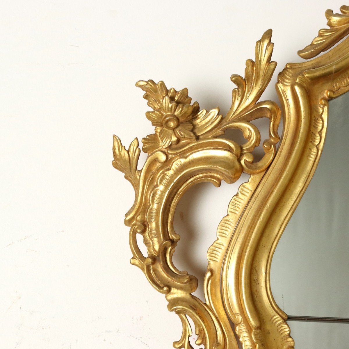 Antique Mirror Baroque Style Wood Italy XX Century-photo-4