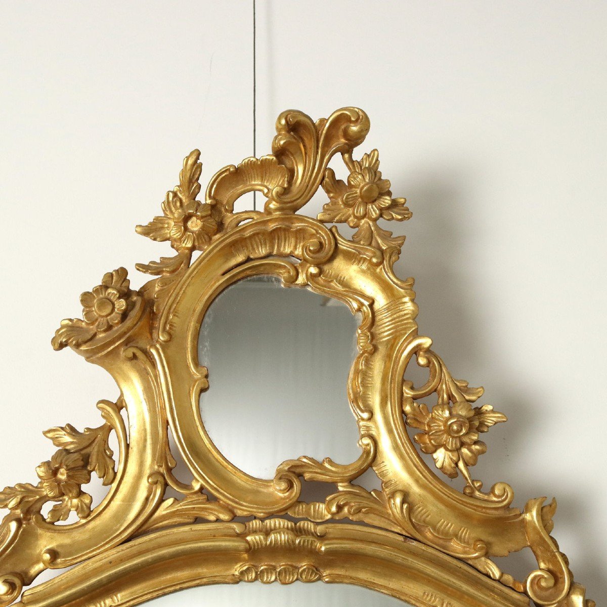 Antique Mirror Baroque Style Wood Italy XX Century-photo-1