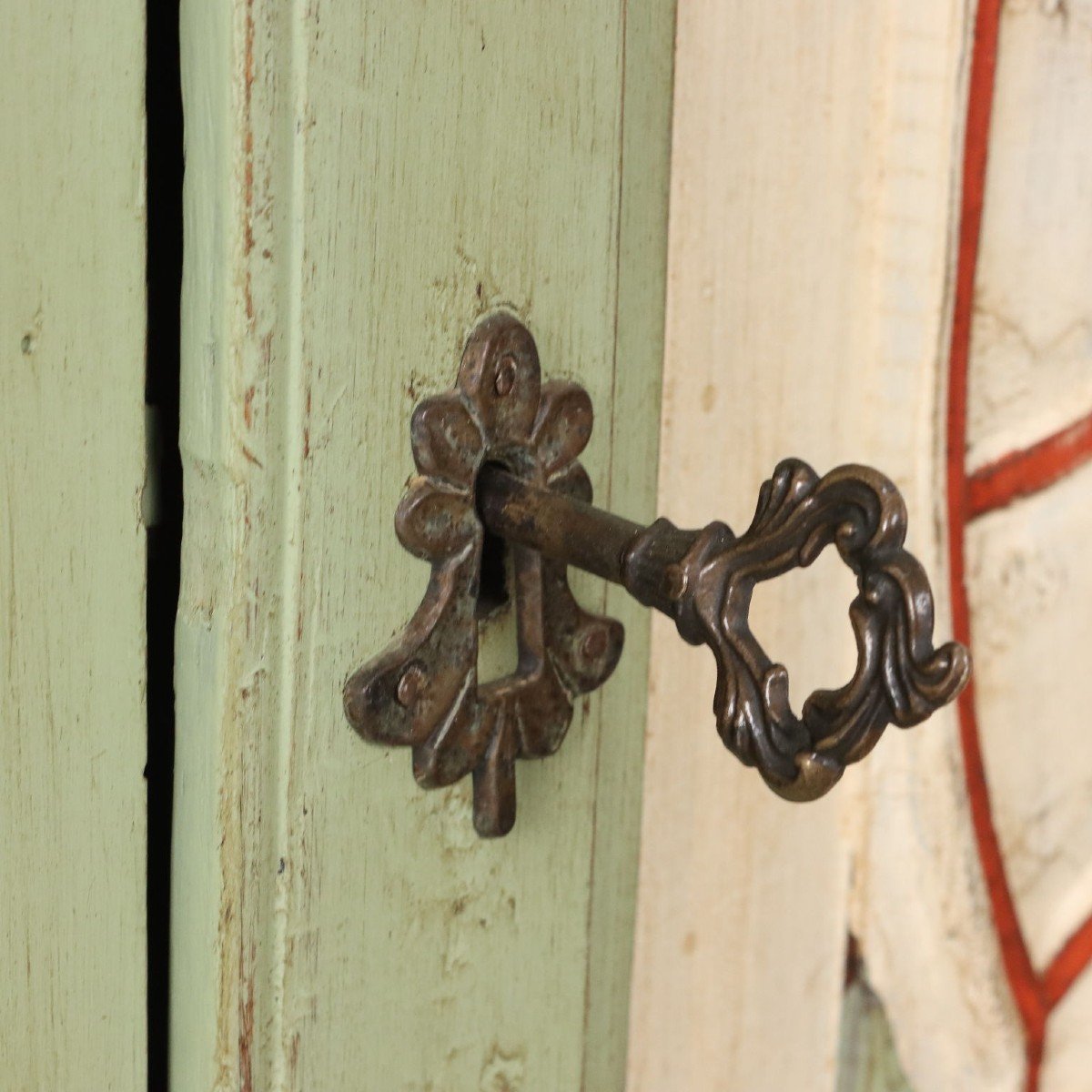 Ancien Double Top Cupboard Baroque Fir Italy XX Century-photo-5