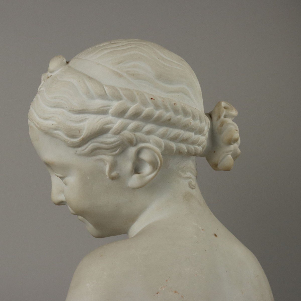 Antique Bust Of A Young Dame Marble Italy XIX Century-photo-1