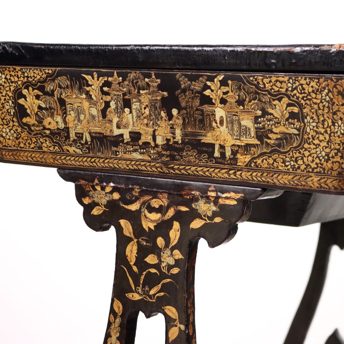 Table Basse Ancienne Style Chinoiserie Bois Décorations '800-photo-8