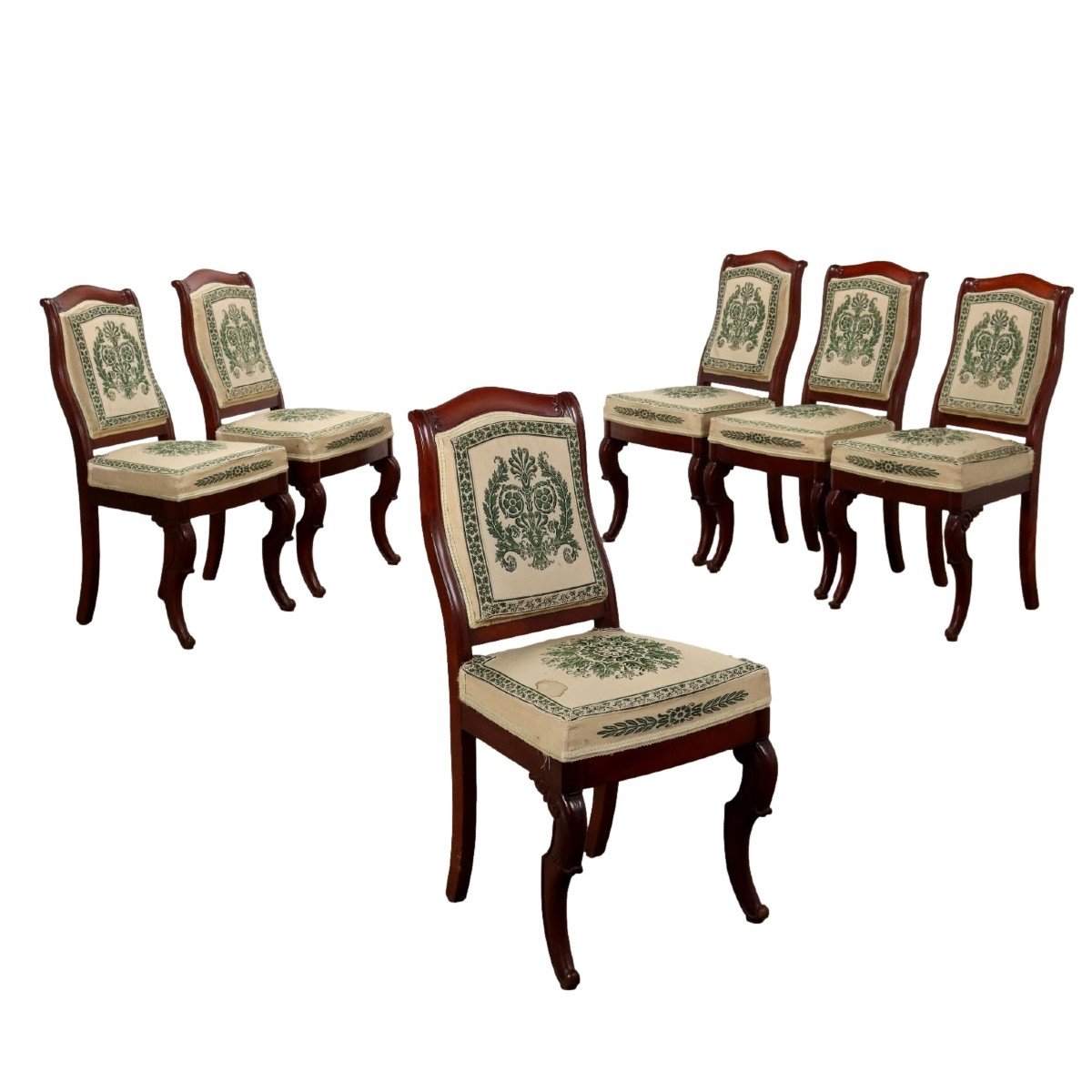 Six Antique Chairs Louis Philippe Mahogany France XIX Century