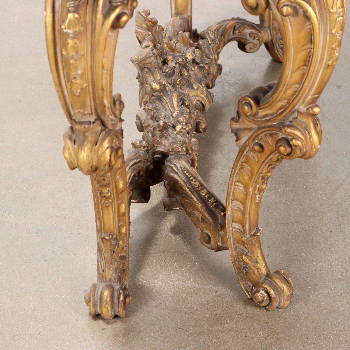 Antique Console Baroque Style Gilded Wood Marble XX Century-photo-4