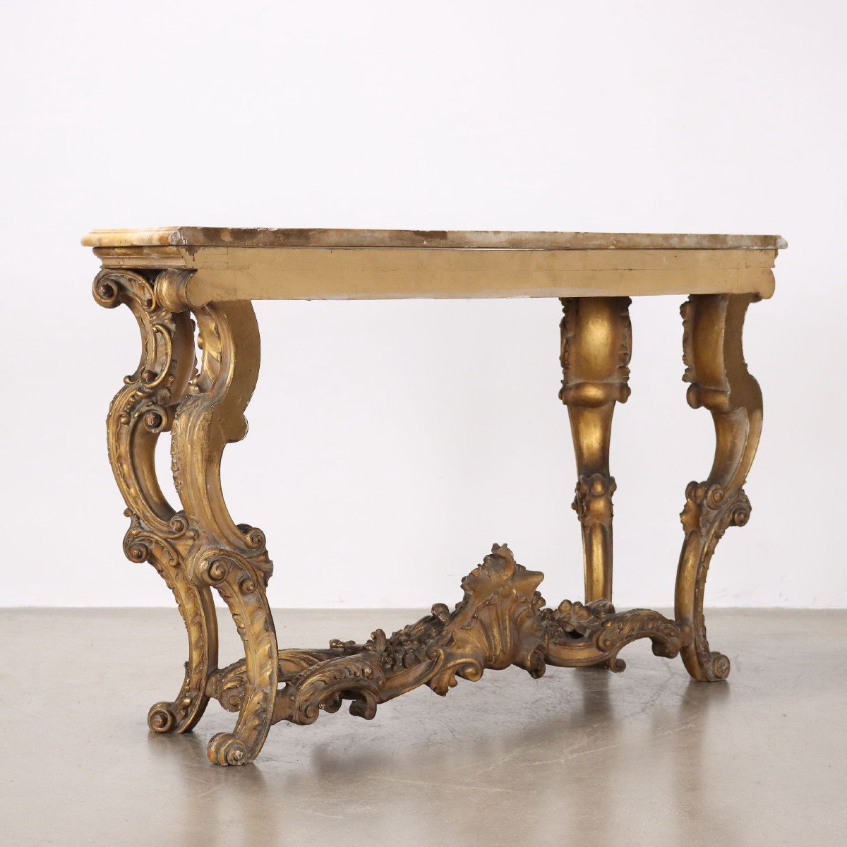 Antique Console Baroque Style Gilded Wood Marble XX Century-photo-7