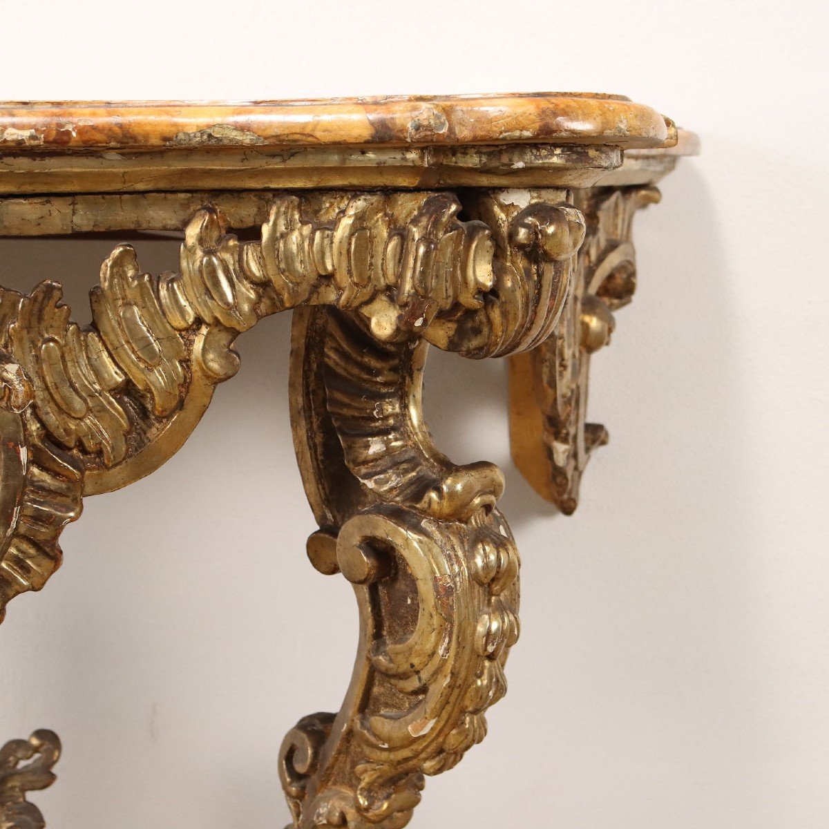 Antique Baroque Style Console Wood Italy XVIII Century-photo-1