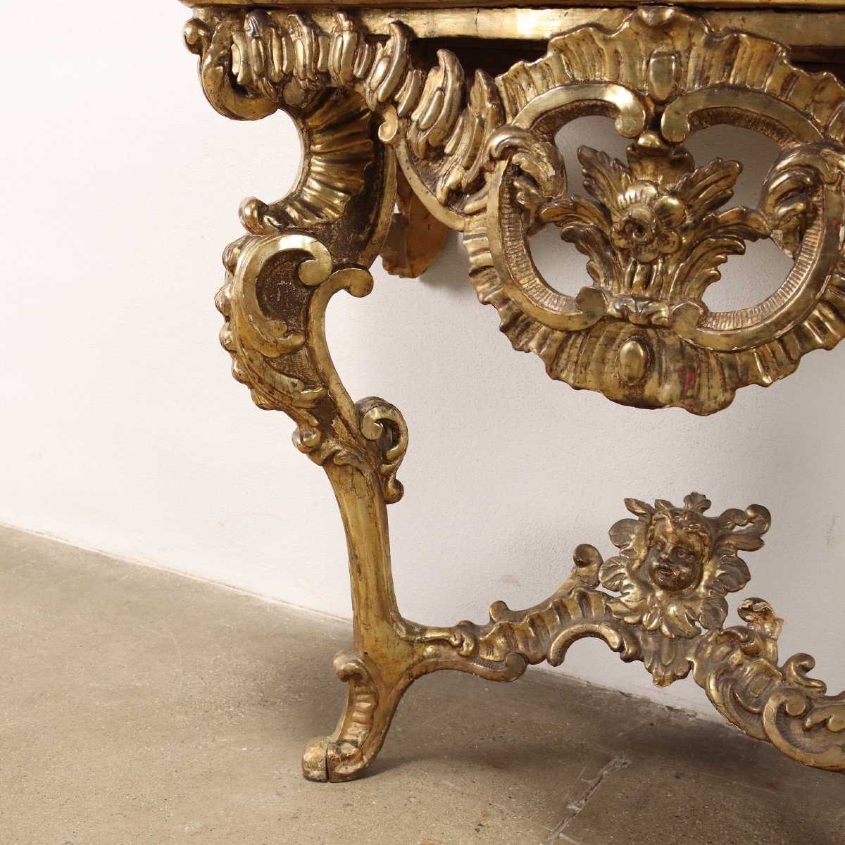 Antique Baroque Style Console Wood Italy XVIII Century-photo-2