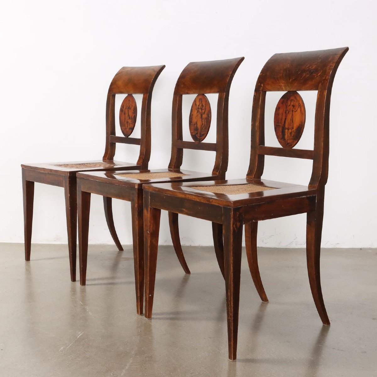 Antique Empire Chairs Cherrywood Walnut Austria XIX Century-photo-3