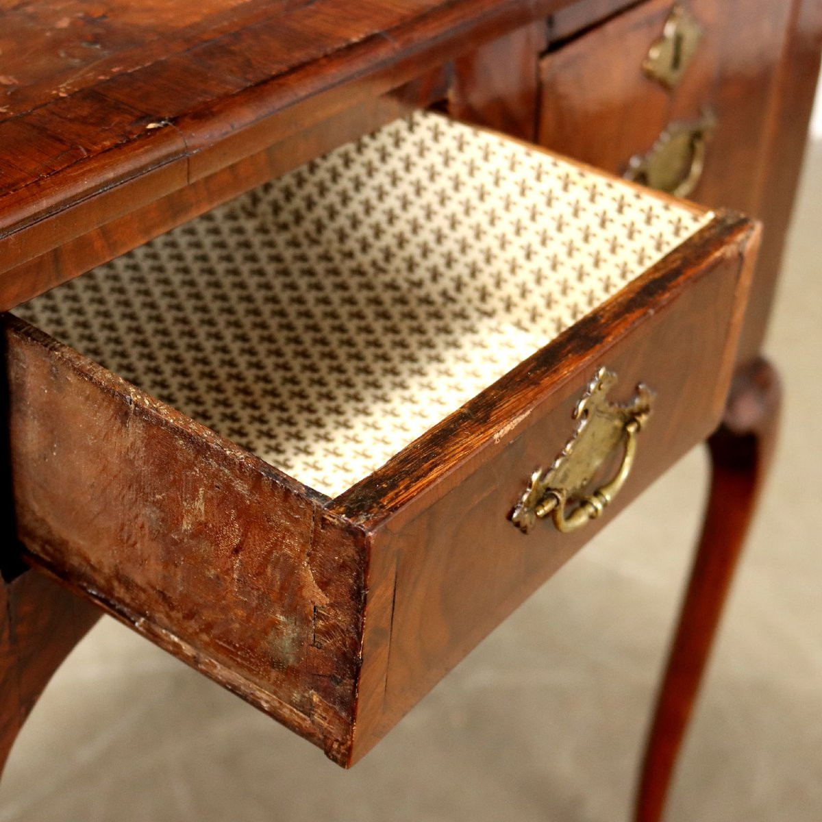 Antique Writing Desk Chippendale Walnut Oak Fir XVIII Century-photo-1