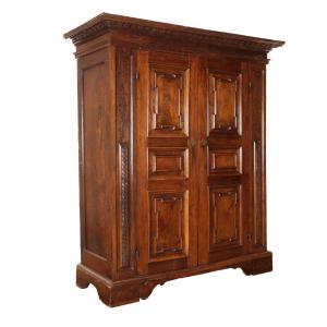 Grande Armoire Baroque Emilia Romagna Début Du '700 Noyer