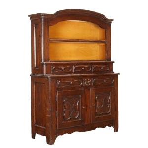 Ancient Cupboard Carved Wood Poplar Drawers From The XX Century