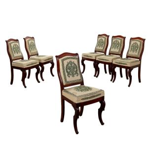 Six Chaises Anciennes Louis Philippe Acajou France XIXe Siècle