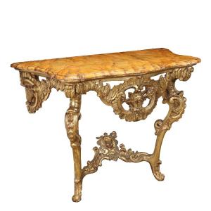 Antique Baroque Style Console Wood Italy XVIII Century