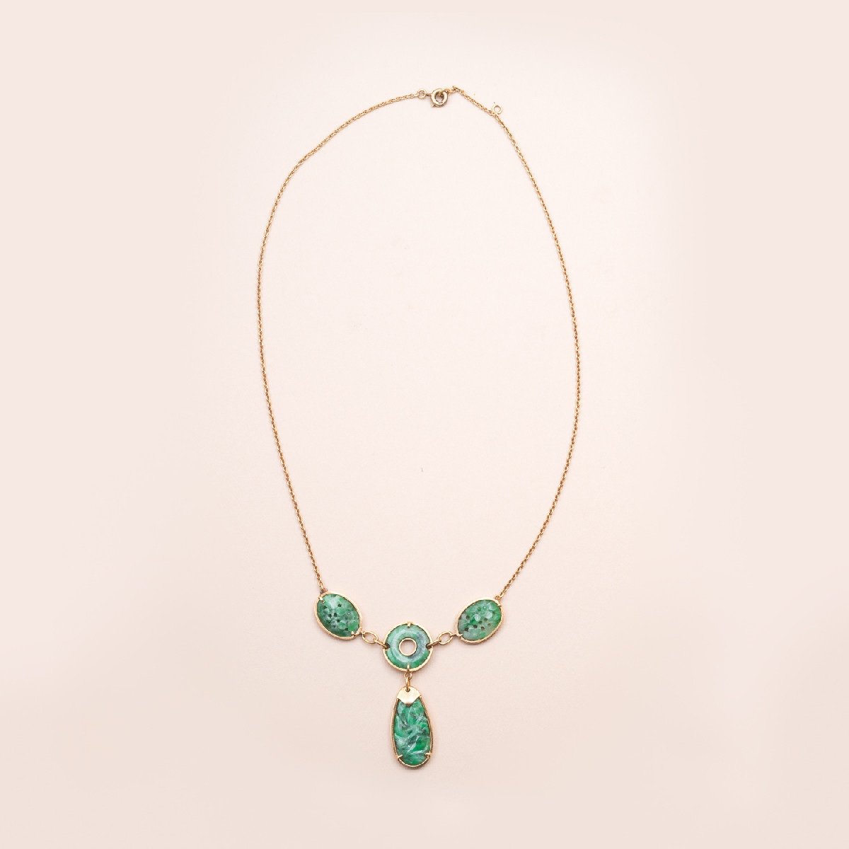 Collier Vintage Jade Plaquettes-photo-3